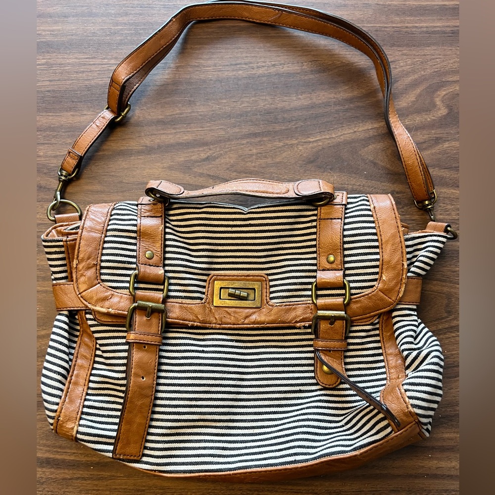 Aldo striped purse with adjustable strap